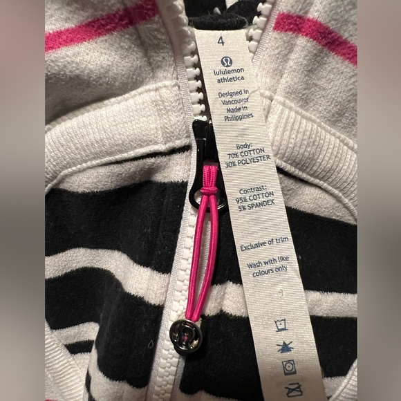 Striped Lululemon Scuba Hoodie Sweatshirt size 4 Small - Picture 3 of 5
